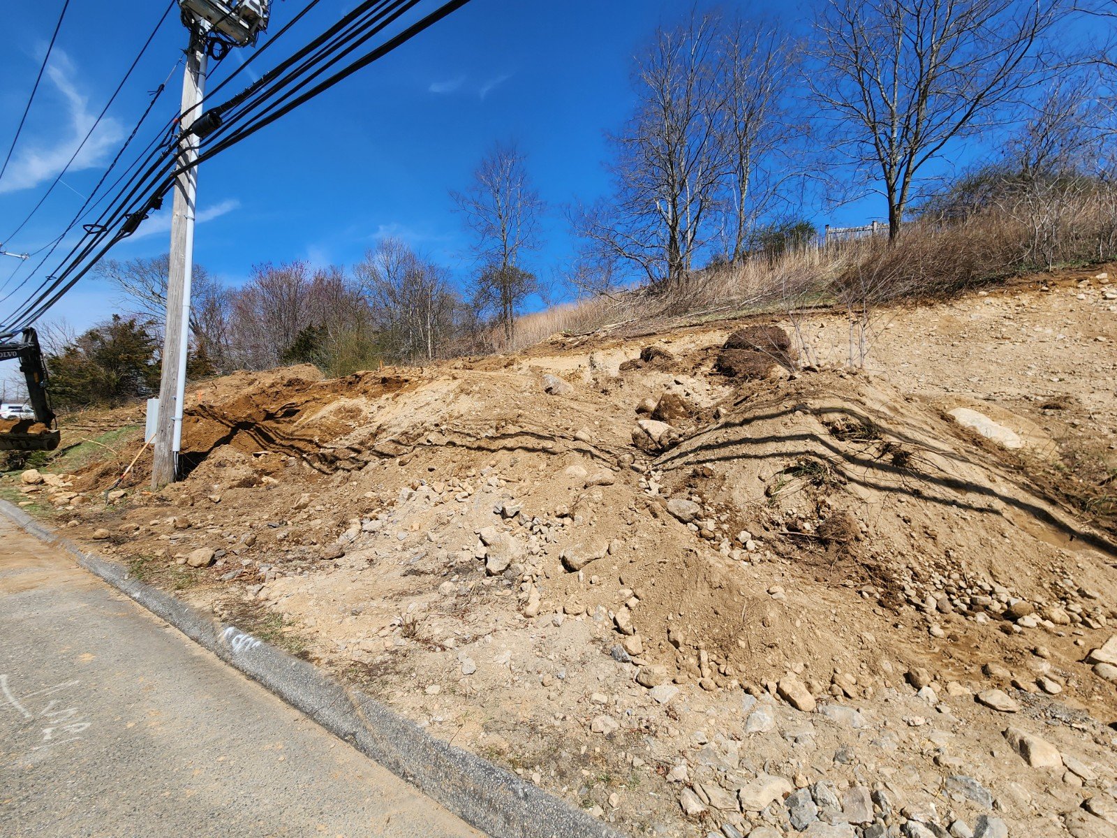 Earth excavation for roadway widening and utility pole relocation - Flanders Road (Route 161 NB)